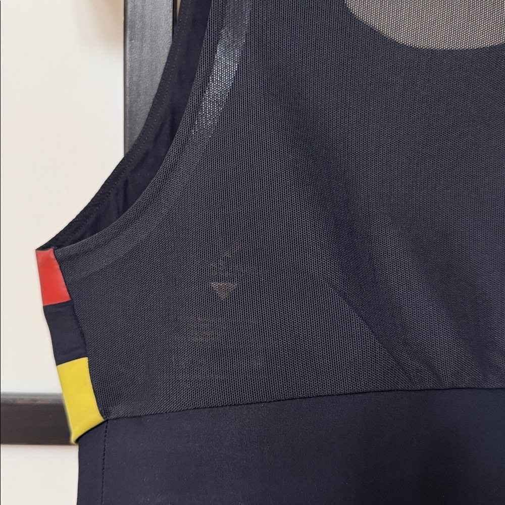 Lucas Hugh Designer Sports Bra | Colorblock & Mesh Back | Black Multi - Picture 5 of 10